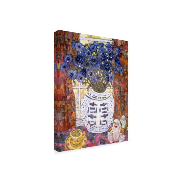 Lorraine Platt 'Blue Painting Vase' Canvas Art,18x24